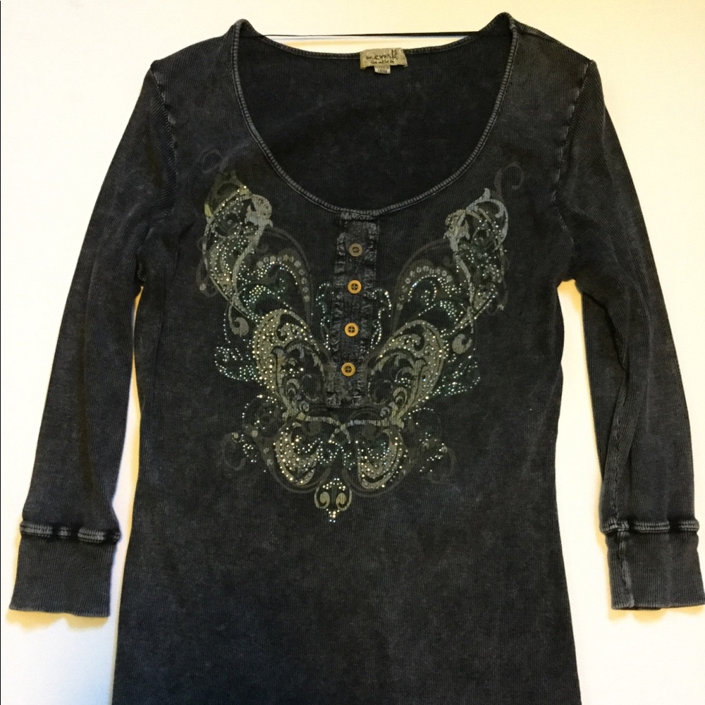Gray Embellished Tunic S 1X